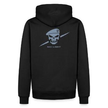 Tete de mort beret - Sweat à capuche Premium bio Homme - noir - Dos - Nico (187cm)