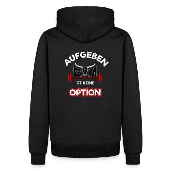 Giving up is not an option - Sport Fitness GYM - Men’s Premium Organic Hoodie - black - Back - Nico (187cm)