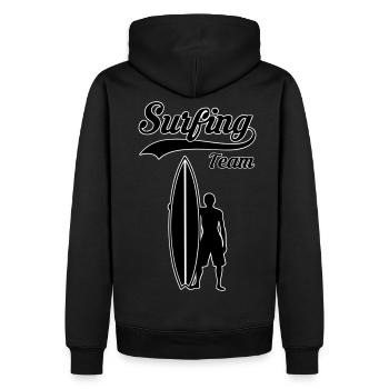 surfing team - Sweat à capuche Premium bio Homme - noir - Dos - Nico (187cm)