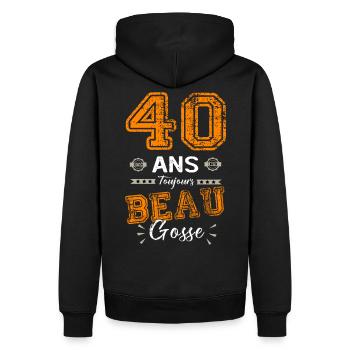 40 Jahre alt, immer noch gutaussehend, 40 Jahre Geburtstag - Männer Premium Bio Hoodie - Schwarz - Hinten - Nico (187cm)
