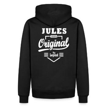 Vorname JULES Geschenk Geburtstag personell noel - Männer Premium Bio Hoodie - Schwarz - Hinten - Nico (187cm)