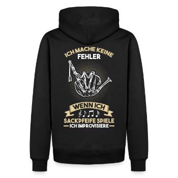 Dudelsack Sackpfeife Dudelsackbläser Musiker - Männer Premium Bio Hoodie - Schwarz - Hinten - Nico (187cm)