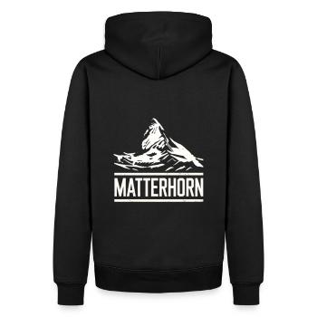 Matterhorn Zermatt Mountain Swiss Alps Hiking - Men’s Premium Organic Hoodie - black - Back - Nico (187cm)