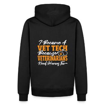 Lover Vet Tech Tierarzthelferin Vet Tech Merch - Männer Premium Bio Hoodie - Schwarz - Hinten - Nico (187cm)
