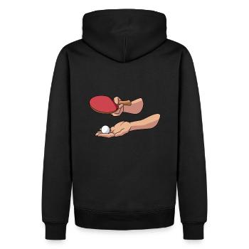 Aufschlag Tischtennisball Tischtennisspieler - Männer Premium Bio Hoodie - Schwarz - Hinten - Nico (187cm)