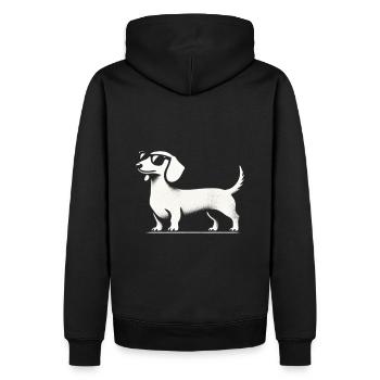 Dackel mit Sonnenbrille Teckel Silhouette Hund - Männer Premium Bio Hoodie - Schwarz - Hinten - Nico (187cm)