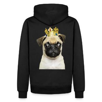 Mobs König Bulldogge Prinz - Männer Premium Bio Hoodie - Schwarz - Hinten - Nico (187cm)
