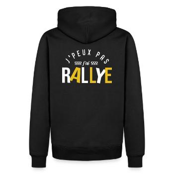 Je peux pas j'ai RALLYE - Sweat à capuche Premium bio Homme - noir - Dos - Nico (187cm)
