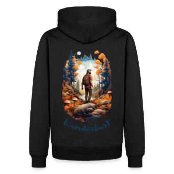 Wandern - Mann 1 - Männer Premium Bio Hoodie - Schwarz - Hinten - Nico (187cm)