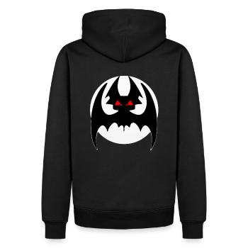 Chauve-souris et lune drôle d’autocollant effrayant cool - Sweat à capuche Premium bio Homme - noir - Dos - Nico (187cm)