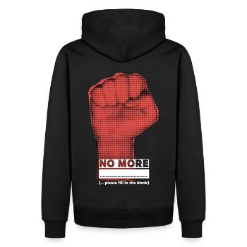 Poing serré, protestation, drôle de dicton - Sweat à capuche Premium bio Homme - noir - Dos - Nico (187cm)