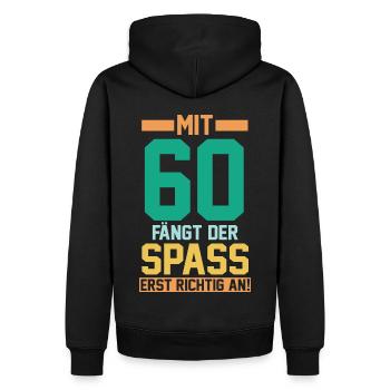 Sechszig Sechszehnter 60 Jahre Geburtstag - Männer Premium Bio Hoodie - Schwarz - Hinten - Nico (187cm)