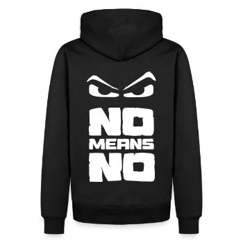 Non signifie Non - Non signifie Non - Sweat à capuche Premium bio Homme - noir - Dos - Nico (187cm)