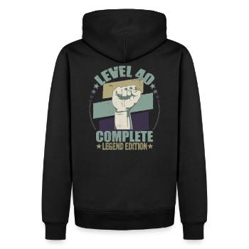 Level 40, Happy Birthday 40 years, Proud 40 - Men’s Premium Organic Hoodie - black - Back - Nico (187cm)