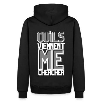 t-shirt qu'ils viennent me chercher - Sweat à capuche Premium bio Homme - noir - Dos - Nico (187cm)