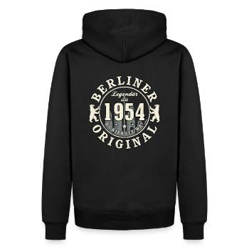 70. Geburtstag 2024 Berliner Original Geschenk - Männer Premium Bio Hoodie - Schwarz - Hinten - Nico (187cm)