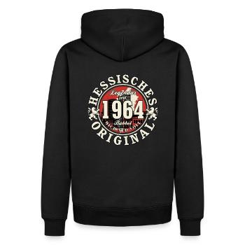 60. Geburtstag 2024 Hessisches Original Geschenk - Männer Premium Bio Hoodie - Schwarz - Hinten - Nico (187cm)