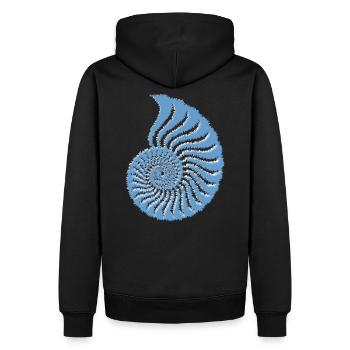 Nautilus (Fuzzy-Blue-Edition) - Sweat à capuche Premium bio Homme - noir - Dos - Nico (187cm)