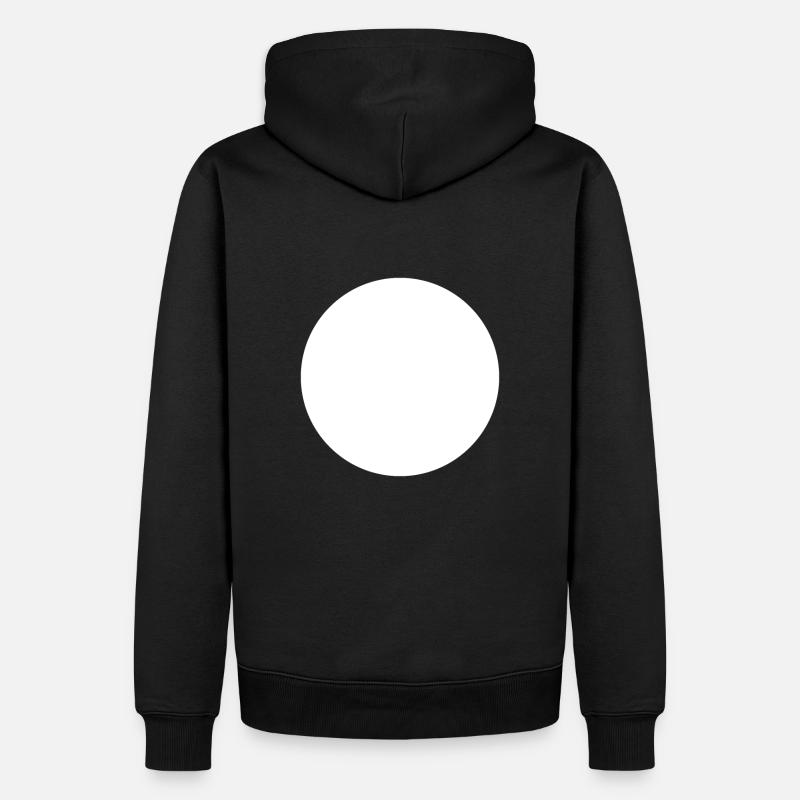 Rond Blanc Point Blanc Cercle Blanc - Sweat à capuche Premium bio Homme - noir