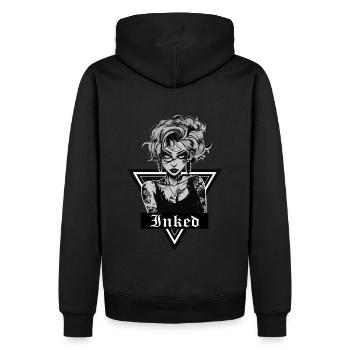 Inked Girl Tattoo - Männer Premium Bio Hoodie - Schwarz - Hinten - Nico (187cm)