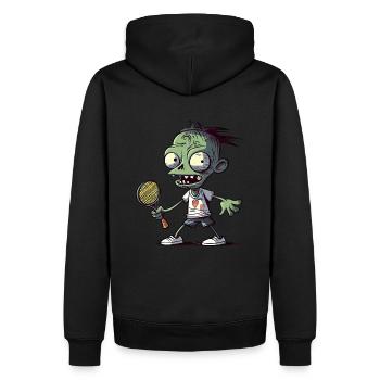 Zombie Tennis - Sweat à capuche Premium bio Homme - noir - Dos - Nico (187cm)
