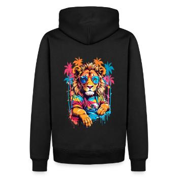 Cool Lion - Men’s Premium Organic Hoodie - black - Back - Nico (187cm)