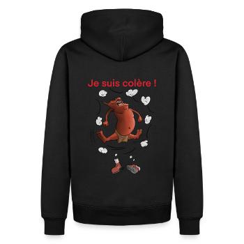 Grosse colère - Sweat à capuche Premium bio Homme - noir - Dos - Nico (187cm)