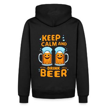 Lustige Bierkrüge - Männer Premium Bio Hoodie - Schwarz - Hinten - Nico (187cm)