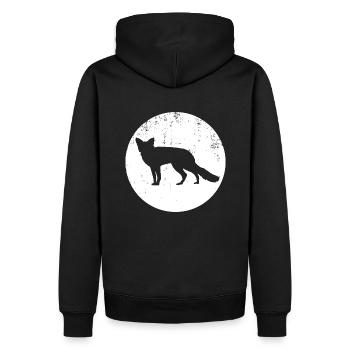 Fuchs - Männer Premium Bio Hoodie - Schwarz - Hinten - Nico (187cm)