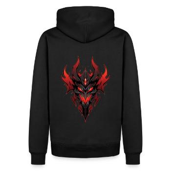 Dark Demond Fire Head - Sweat à capuche Premium bio Homme - noir - Dos - Nico (187cm)