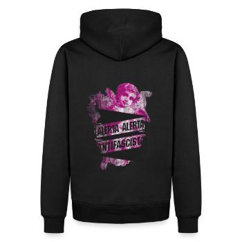 Ange antifasciste - Sweat à capuche Premium bio Homme - noir - Dos - Nico (187cm)