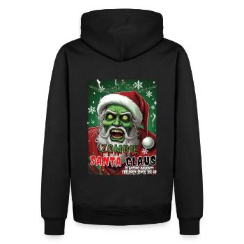 Zombie Zanta Claus Ugly Pull Noël - Sweat à capuche Premium bio Homme - noir - Dos - Nico (187cm)