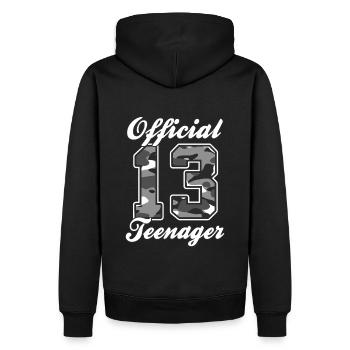 13. Geburtstag - Official Teenager Jungen Geschenk - Männer Premium Bio Hoodie - Schwarz - Hinten - Nico (187cm)