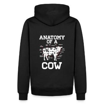 Anatomie d’un éleveur amateur de lait de vache et de bovins - Sweat à capuche Premium bio Homme - noir - Dos - Nico (187cm)