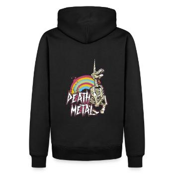 Death Metal Heavy Hardrock - Männer Premium Bio Hoodie - Schwarz - Hinten - Nico (187cm)