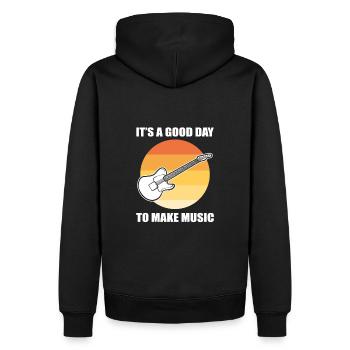 C’est une bonne journée pour faire de la musique un musicien - Sweat à capuche Premium bio Homme - noir - Dos - Nico (187cm)