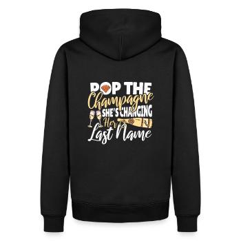 Pop the She’s Changing Her Last Name - Männer Premium Bio Hoodie - Schwarz - Hinten - Nico (187cm)