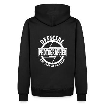 Official Photographer May Snap At Any Time - Männer Premium Bio Hoodie - Schwarz - Hinten - Nico (187cm)