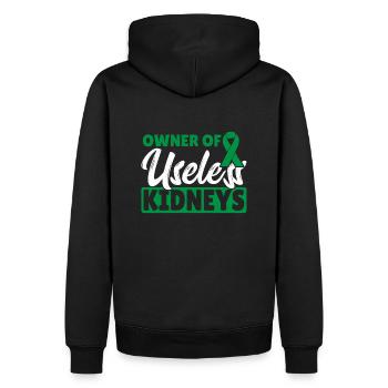 Besitzer von nutzlosen Nieren Grüne Schleife - Männer Premium Bio Hoodie - Schwarz - Hinten - Nico (187cm)