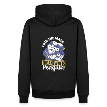 Penguins I did the math, the answer is - Men’s Premium Organic Hoodie - black - Back - Nico (187cm)