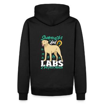 Labrador, propriétaire du laboratoire, Paw, joyeuse Saint-Patrick - Sweat à capuche Premium bio Homme - noir - Dos - Nico (187cm)