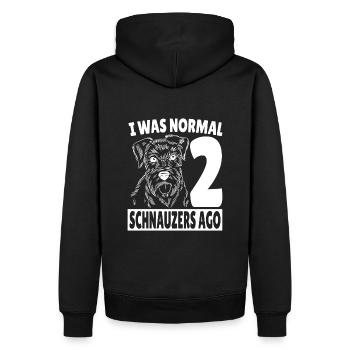 J’étais normal avant 2 t-shirt Schnauzers - Sweat à capuche Premium bio Homme - noir - Dos - Nico (187cm)