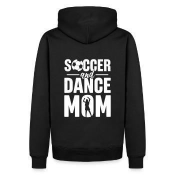 Je suis une maman de football et de danse - Sweat à capuche Premium bio Homme - noir - Dos - Nico (187cm)
