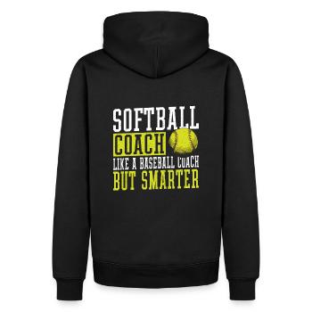 Entraîneur de softball Comme un entraîneur de baseball, mais - Sweat à capuche Premium bio Homme - noir - Dos - Nico (187cm)