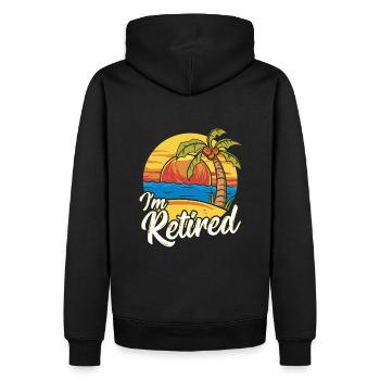 Ich bin Palm Tree im Ruhestand - Männer Premium Bio Hoodie - Schwarz - Hinten - Nico (187cm)