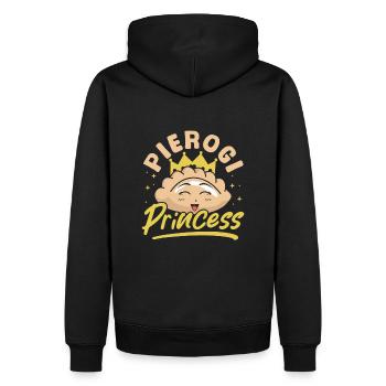 Pierogi Prinzessin - Männer Premium Bio Hoodie - Schwarz - Hinten - Nico (187cm)