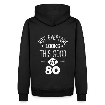 pas tout le monde-l'air aussi bien a 80 ans cadeau - Sweat à capuche Premium bio Homme - noir - Dos - Nico (187cm)