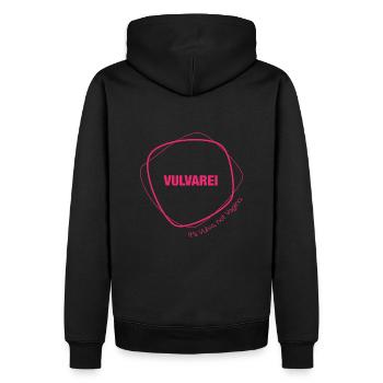 Vulvarei - It's Vulva. Not Vagina 2.0 - Männer Premium Bio Hoodie - Schwarz - Hinten - Nico (187cm)