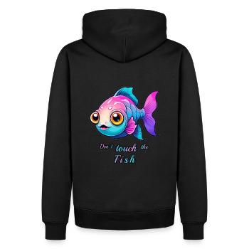 Süßer bunter Fisch - Männer Premium Bio Hoodie - Schwarz - Hinten - Nico (187cm)