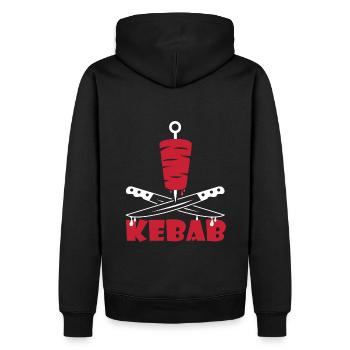 Kebab Koch Küche Restaurant Kebab zu personalisiert - Männer Premium Bio Hoodie - Schwarz - Hinten - Nico (187cm)